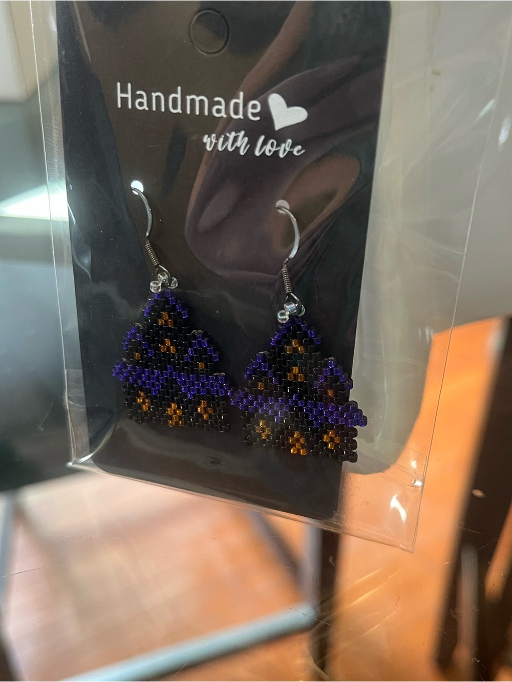 🏚️🎃 Hand-Beaded Haunted House Halloween Earrings 🎃🏚️